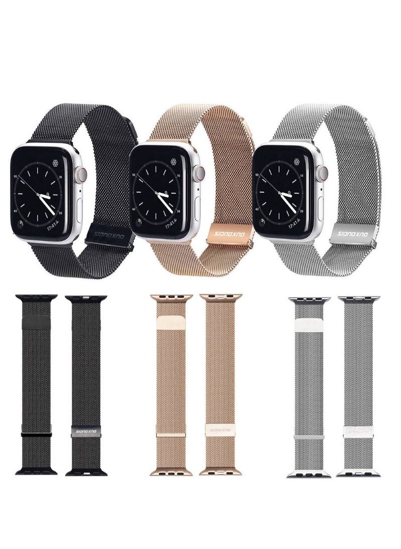 DUX DUCIS - Pasek do APPLE 42/44/45 MM Dux Ducis Strap Milanese srebrne Watch Band - Image 1