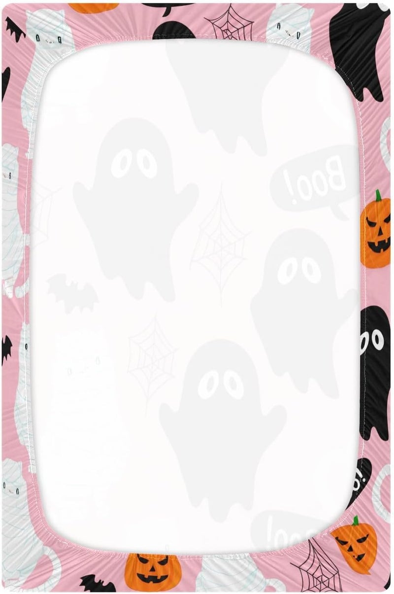 Halloween Mummy Cats Crib Sheets for Boys Girls Ultra Soft Breathable Baby Crib Sheet Fitted Crib Sheets for Standard Size Crib and Toddler Mattresses, 39 x 27 Inch - Image 3