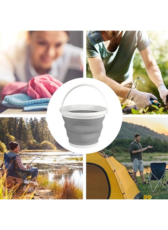 Collapsible Bucket, 10 Litre, Grey - Image 2
