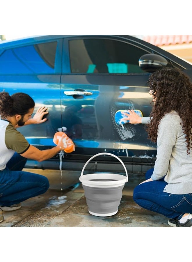 Collapsible Bucket, 10 Litre, Grey - Image 3