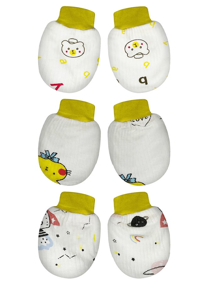 MARGOUN 3 Packs Newborn Baby Mittens Anti Scratch Baby Mittens No Scratch Mittens Baby Gloves for 0-6 Months Boys Girls Multicolour  - Image 2