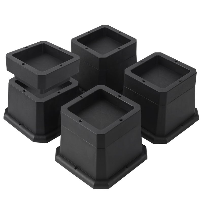 BTSD-home BTSDhome Bed Risers 3 Inch or 2 Inch Heavy Duty Furniture Risers Adjustable Dorm Bed Lifts Risers Table Desks Legs Blocks 4 Pack Black