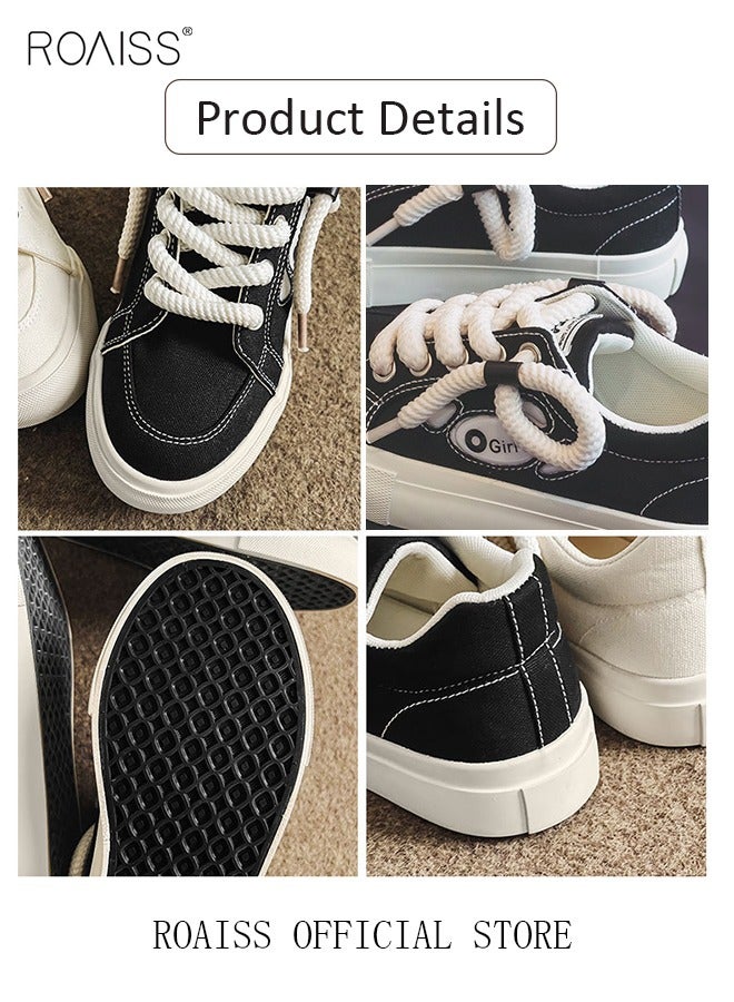 رويس أحذية نسائية كلاسيكية من القماش، أحذية برباط منخفضة، أحذية رياضية غير رسمية متعددة الاستخدامات للسيدات، أحذية مسطحة مريحة بنعل مانع للانزلاق، مناسبة للارتداء اليومي والأنشطة الخارجية - Image 5