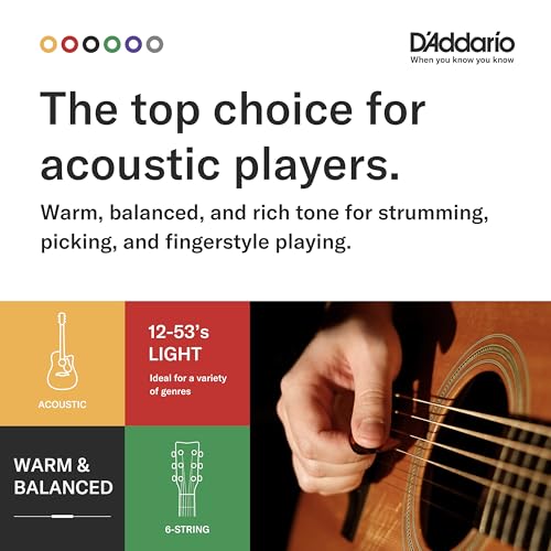 D'Addario Guitar Strings - Phosphor Bronze Acoustic Guitar Strings - EJ15 - Rich, Full Tonal Spectrum - For 6 String Guitars - 10-47 Extra Light - Image 3