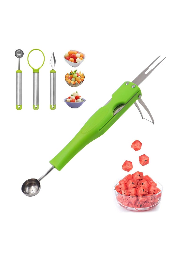 Y&D 3 in 1 Fruit Slicer Engraving Cutter with Digging Spoon Set, SYOSI Scooper Seed Remover Dig Pulp Separator Slice, Suitable For Home Kitchen, Art Carving  - Image 1