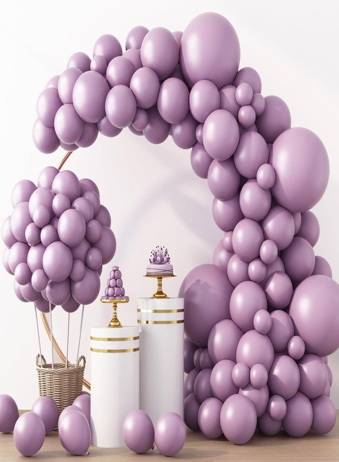 RUBFAC Dusty Purple Balloons 129pcs Different Sizes Pack of 18 12 10 5 Inch, Latex Light Lavender Lilac Purple Balloon Garland Arch Kit for Wedding Baby Shower Gender Reveal Birthday Party - Image 1