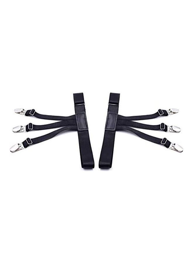 Adjustable Elastic Shirt Holder Garter Black - Image 2