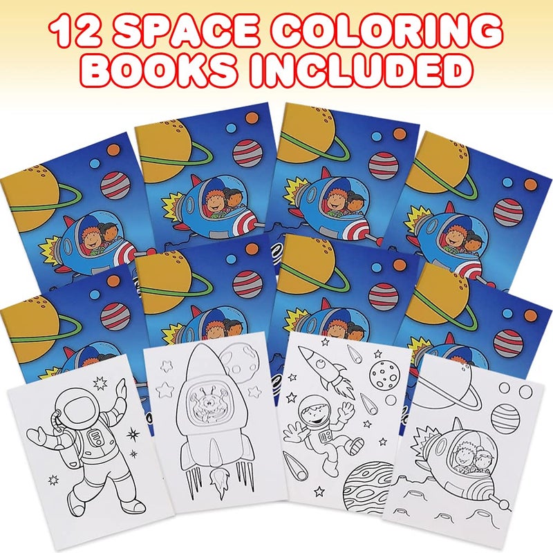 ArtCreativity Space Coloring Books for Kids, Set of 12, 5 x 7 Inch Small Color Booklets, Fun Treat Prizes, Favor Bag Fillers, Birthday Party Supplies, Art Gifts for Boys and Girls - Image 2