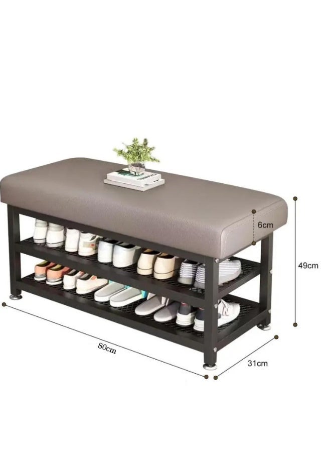 Multifunctional 2-Tier Shoe Bench with Cushioned Seat – Modern Design for Living & Entry Rooms - Image 2