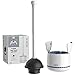 Mr Siga MR.SIGA Toilet Plunger with Holder, Heavy Duty Toilet Plunger and Holder Combo for Bathroom Cleaning, White - Image 2