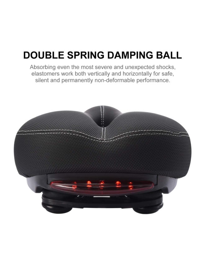 SANMUGEED Comfortable Men Women Bike Seat, Memory Cotton Filled Leather Wide Bicycle Saddle, Non-Slip, Soft Breathable Double Spring Design Suitable for Most Bike.1 Year Warranty - Image 2