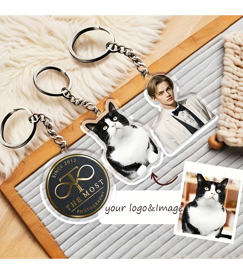 50pcs Square Acrylic Keychain Custom Photo Pendant - Image 2