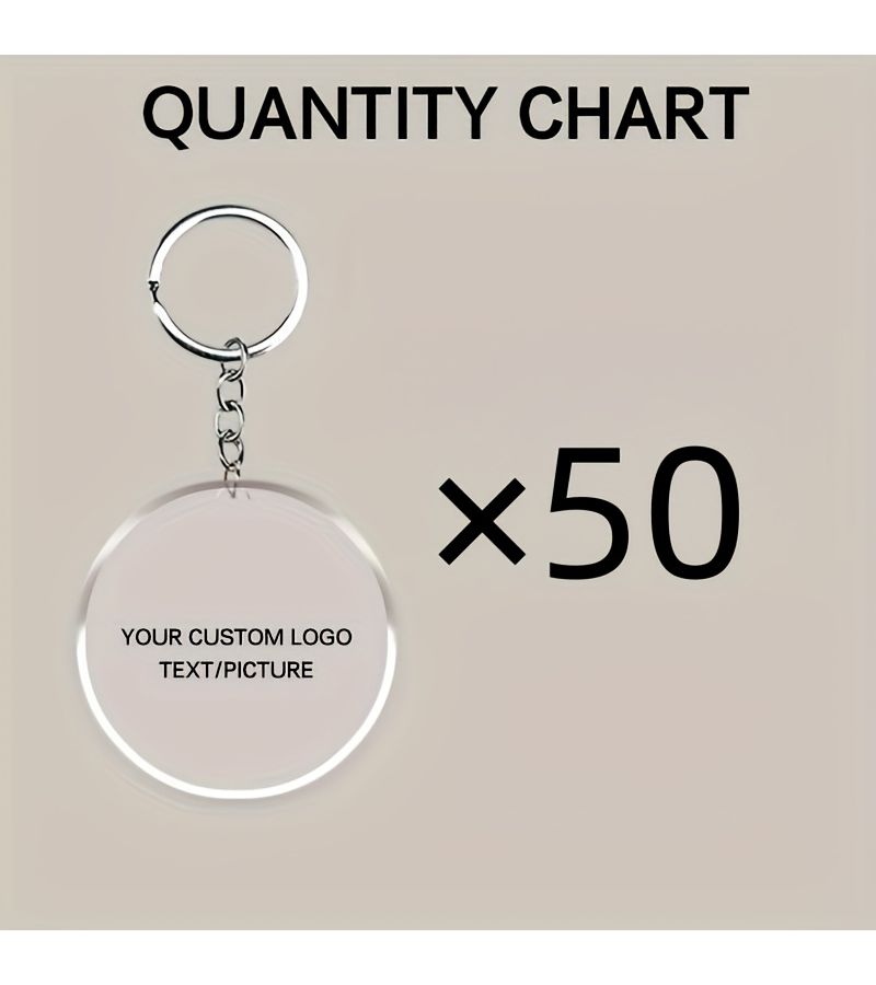 50pcs Square Acrylic Keychain Custom Photo Pendant - Image 5