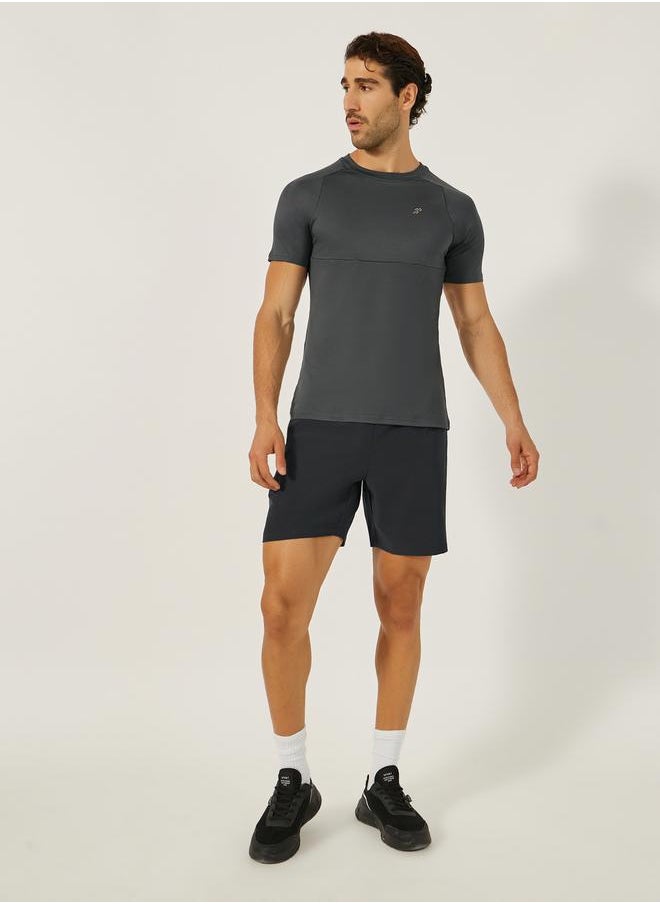 Styli Back Reflector Print Training Shorts with Pockets  - Image 2