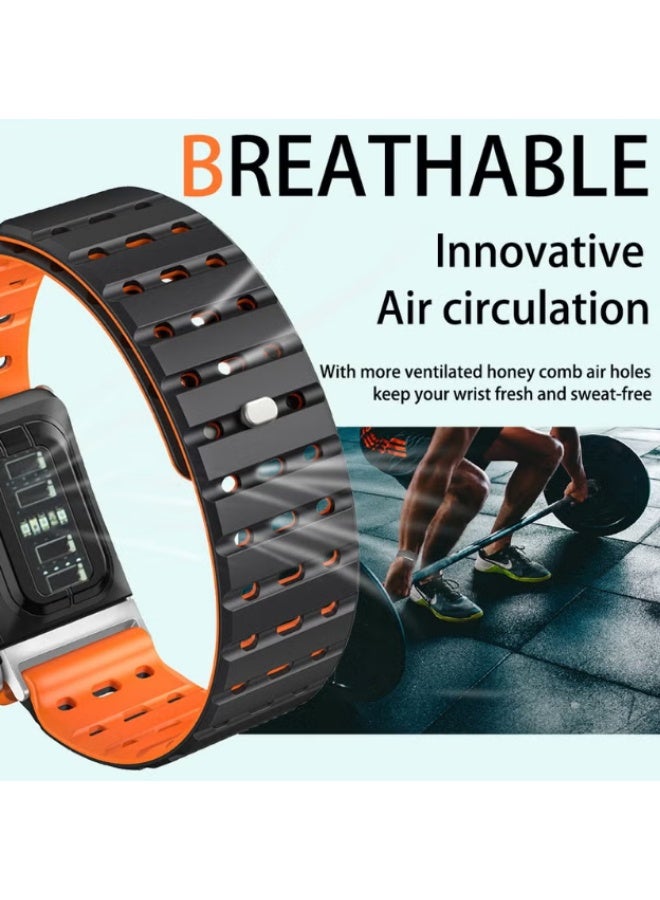 Newest Magnetic Whoop 5.0 One/Peak Band Silicone Replacement Wristband Compatible with Whoop Strap 5.0 One/Peak, Breathable, Sweatproof, Durable & Comfortable（Not for WHOOP 4.0/MG） - Image 5