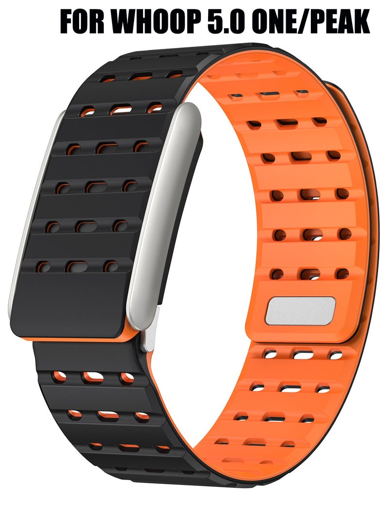 Newest Magnetic Whoop 5.0 One/Peak Band Silicone Replacement Wristband Compatible with Whoop Strap 5.0 One/Peak, Breathable, Sweatproof, Durable & Comfortable（Not for WHOOP 4.0/MG） - Image 1