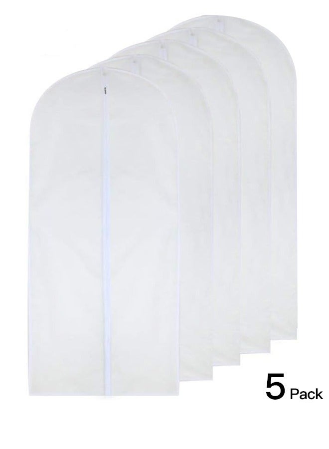 Garment Bags for Hanging Clothes 24'' x 48'',Transparent with Zipper for Skirt, Overcoat and Dance dress, 5 packs  - Image 1