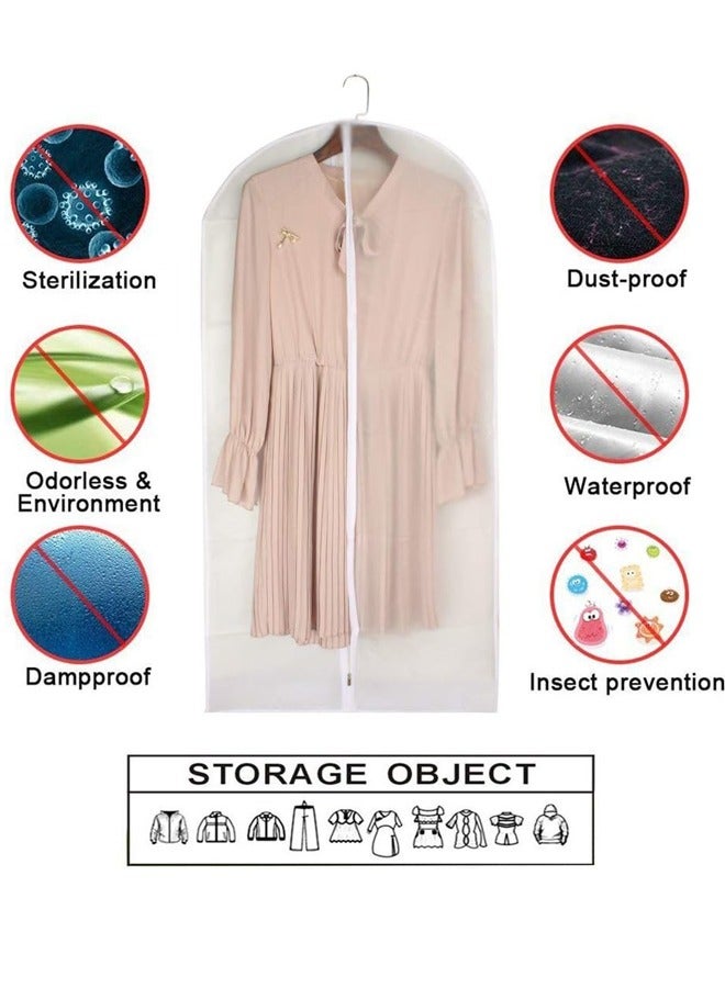 Garment Bags for Hanging Clothes 24'' x 48'',Transparent with Zipper for Skirt, Overcoat and Dance dress, 5 packs  - Image 3