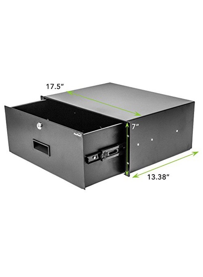 NavePoint Server Cabinet Case 19 Inch Rack Mount DJ Locking Lockable Deep Drawer with Key 4U - Image 3