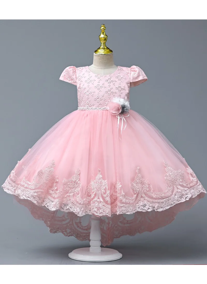 D'Daniela Delia Flower Party Dress Pink with headband
