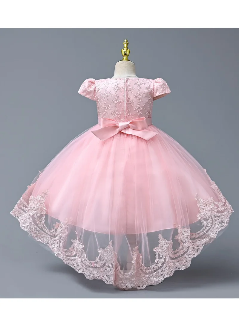 D'Daniela Delia Flower Party Dress Pink with headband
