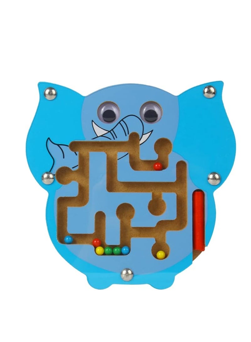 Wooden Magnetic Track Maze Toy Cute Animal Wooden Toy Brain Teaser Intellectual Jigsaw Board Kids Early Educational Puzzle Game - Image 1