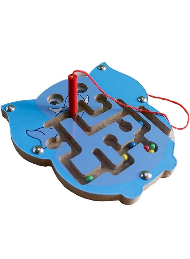 Wooden Magnetic Track Maze Toy Cute Animal Wooden Toy Brain Teaser Intellectual Jigsaw Board Kids Early Educational Puzzle Game - Image 3