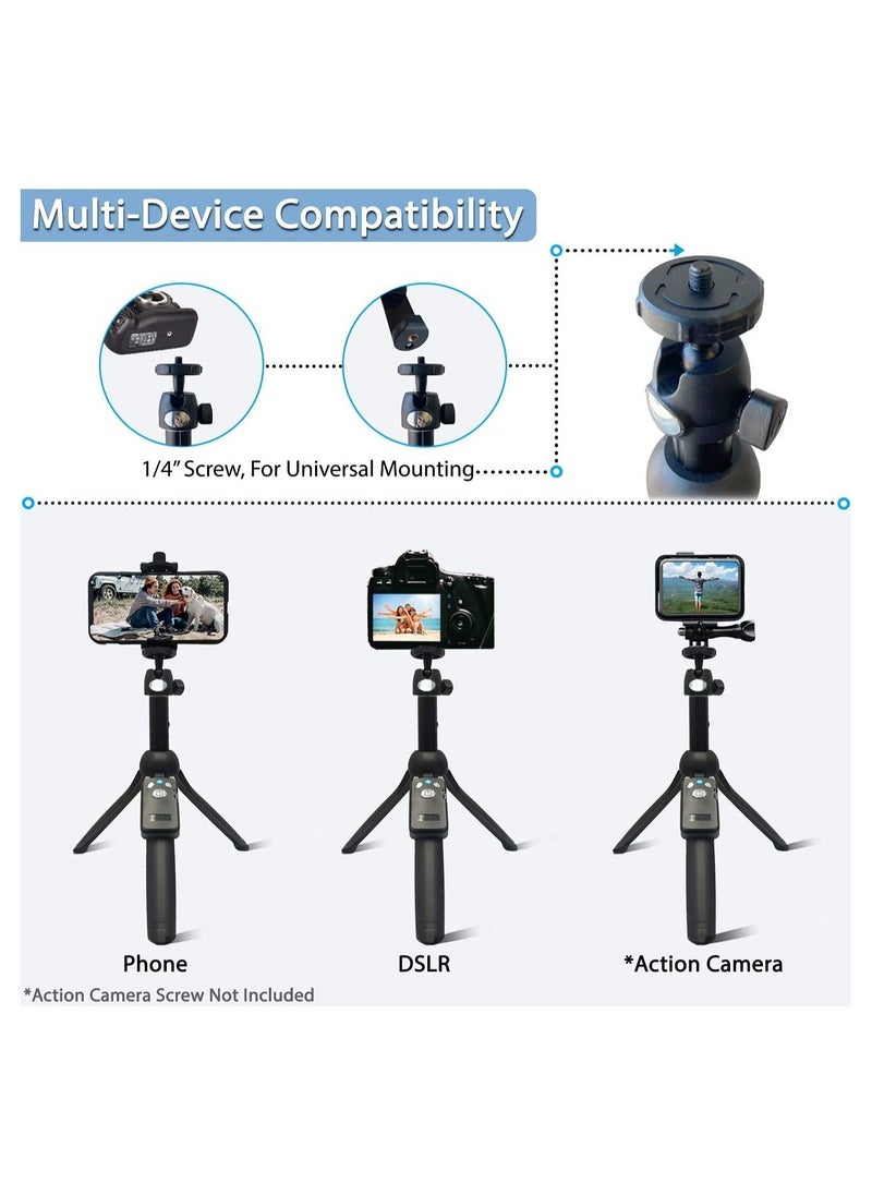 Generic 48 Compact Selfie Stick  Tripod, Extendable, Wireless Bluetooth Remote, Lightweight Aluminum, Travel Ready, Compatible with iPhone 14 13 12 Pro Xs Max Xr  - Image 5