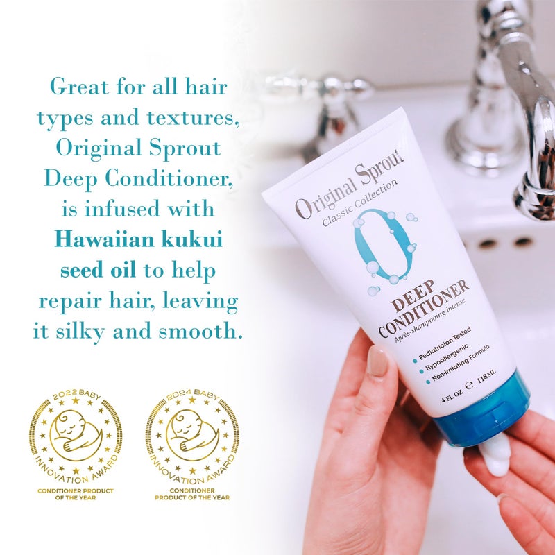 Original Sprout بلسم عميق من أورجينال سبراوت لجميع أنواع الشعر، بلسم نباتي، زجاجة 12 أونصة - Image 3