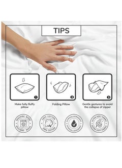 Donetella Decorative Embroidered Cushion Cover Grey/white 45x45Cm (Without Filler)  - Image 5