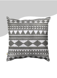 Donetella Decorative Embroidered Cushion Cover Grey/white 45x45Cm (Without Filler)  - Image 1