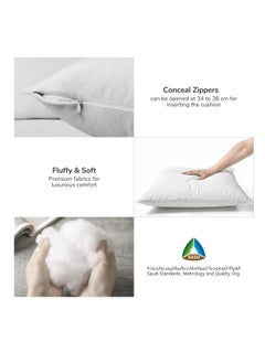 Donetella Decorative Embroidered Cushion Cover Grey/white 45x45Cm (Without Filler)  - Image 4