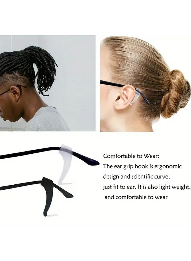 Black Anti Slip Glasses Ear Hook Covers 2 Pack For Sports And All Frame Types - Image 3