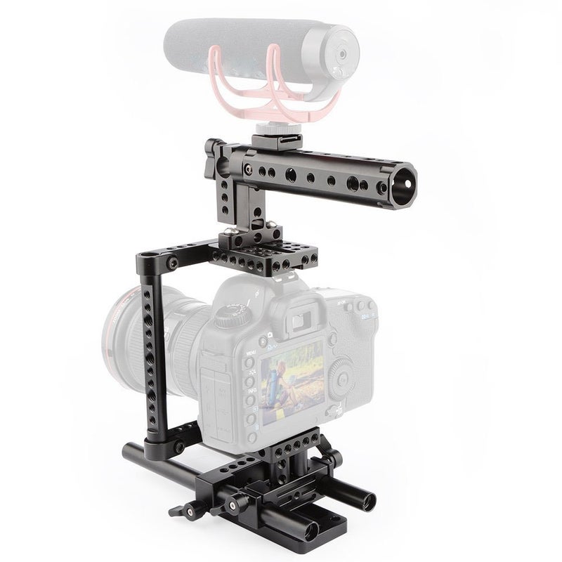 CAMVATE Camera Cage Rig Top Handle Tripod Mount Plate Compatible for Sony PanasonnicBlack 1136 - Image 2