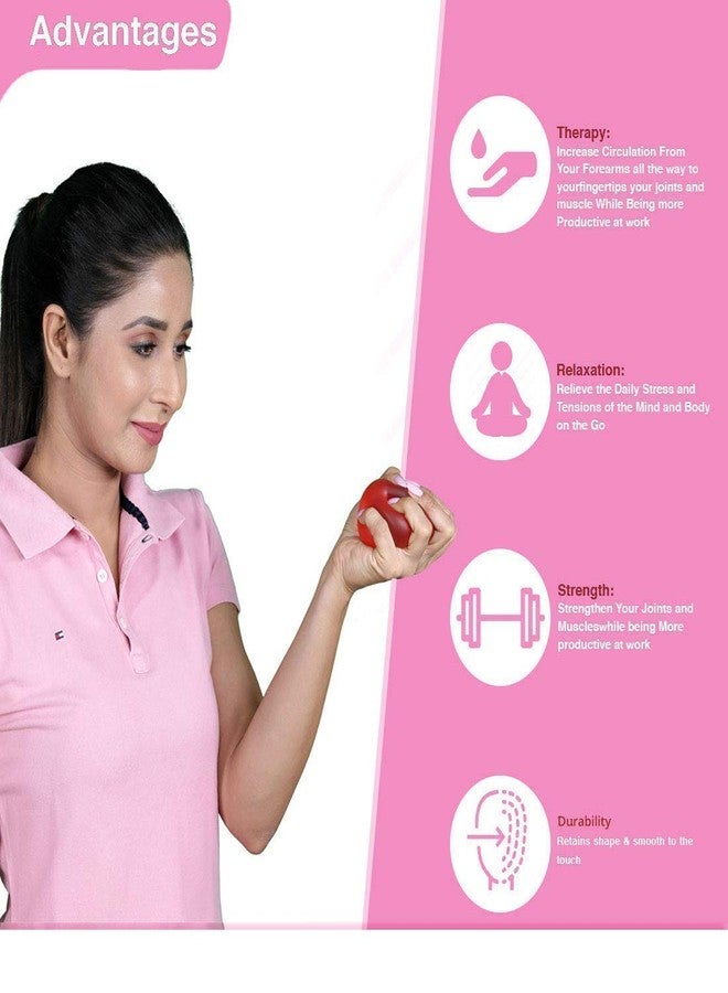 SMIC Hand Stress Ball, Gel Stress Balls for Hand Exercise Stroke Rehabilitation Grip Strength Wrist Support Grip Ball (Red) (Red) - Image 4
