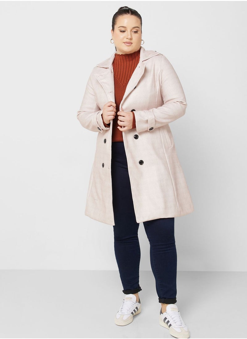 Ella Plus - Double Breasted Belted Coat - Image 1