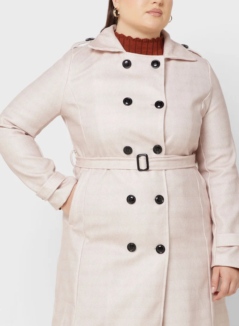 Ella Plus Double Breasted Belted Coat