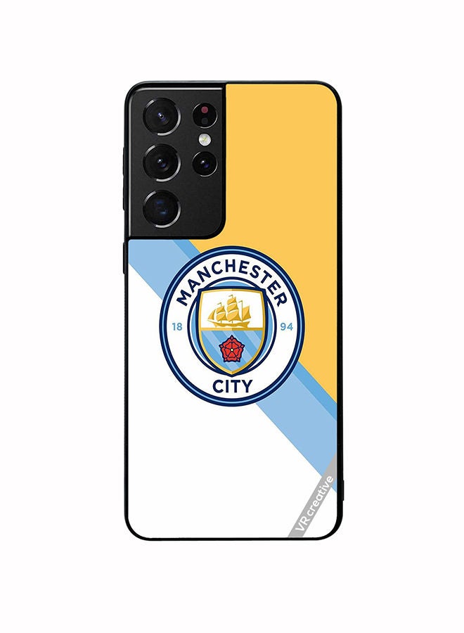 VR CREATIVE Protective Case Cover For Samsung Galaxy S21 Ultra 5G Manchester City Design Multicolour - Image 1