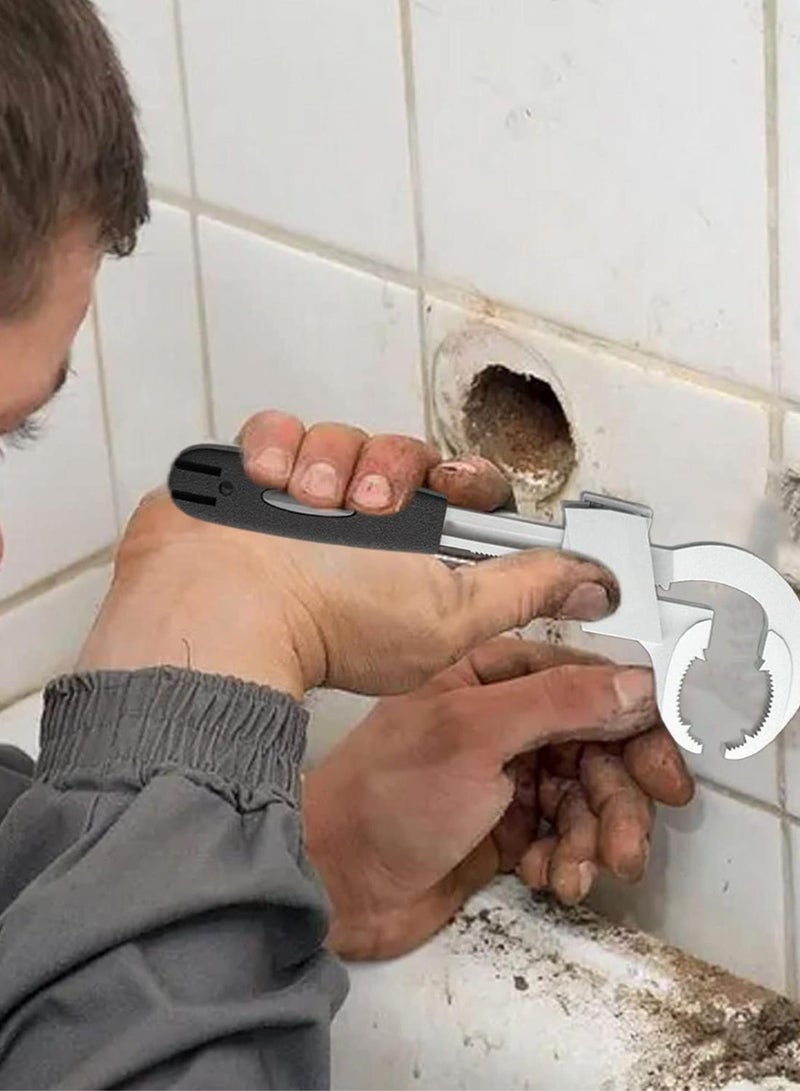 GGOOT 2 Faucet Wrench | Aluminum Alloy Short Handle Bathroom Wrench - Multifunctional Adjustable Wrench Tap Spanner Wide Opening Spanner Bathroom Hand Tool, Hardware Supplies  - Image 3