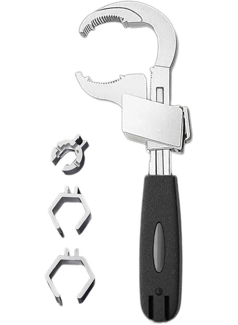 GGOOT 2 Faucet Wrench | Aluminum Alloy Short Handle Bathroom Wrench - Multifunctional Adjustable Wrench Tap Spanner Wide Opening Spanner Bathroom Hand Tool, Hardware Supplies  - Image 1