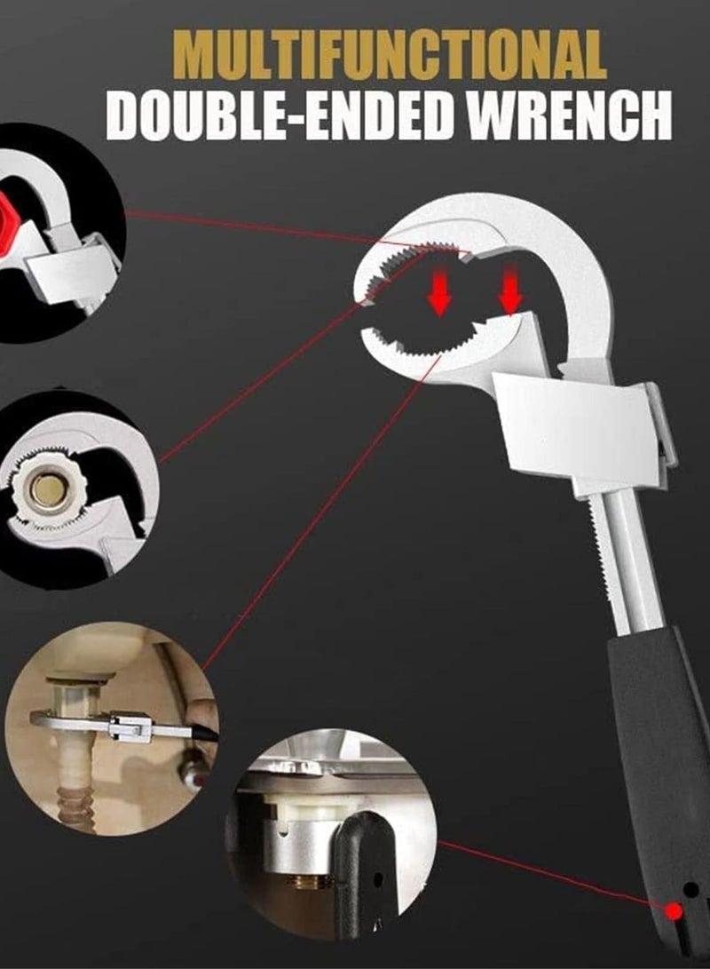 GGOOT 2 Faucet Wrench | Aluminum Alloy Short Handle Bathroom Wrench - Multifunctional Adjustable Wrench Tap Spanner Wide Opening Spanner Bathroom Hand Tool, Hardware Supplies  - Image 5