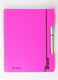 Bravo Bravo Notebook - 27.3*19.8 cm. - 126 Sheets - 3 Subjects - Pink 
