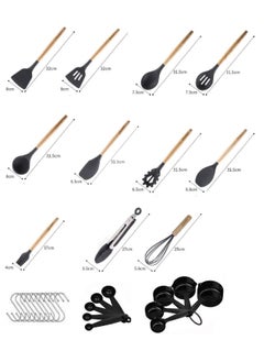CERAMIC Kitchen Utensils Set of 33 Silicone Cooking Utensils with Holder Non stick Cookware Friendly And Heat Resistant  - Image 2