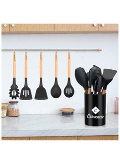 CERAMIC Kitchen Utensils Set of 33 Silicone Cooking Utensils with Holder Non stick Cookware Friendly And Heat Resistant  - Image 5