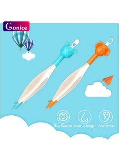 Gonice Baby Nose and Ear Cleaner, 2PCS Soft Flexible Rubber Nasal Booger Picker for Newborns and Infants, Safe and Gentle Dual Earwax and Snot Removal Tools, Essential Baby Care Products  - Image 1