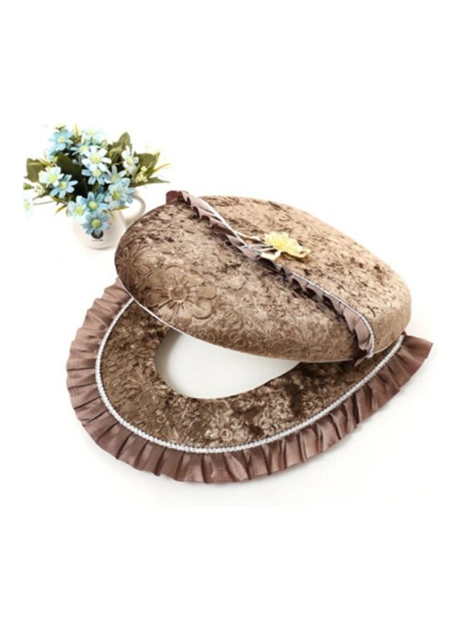 NIBEMINENT 2 Pieces Pasted Toilet Seat Cushion Set Washable Soft Warmer Cover Pad Multicolour 15x5x10cm - Image 1