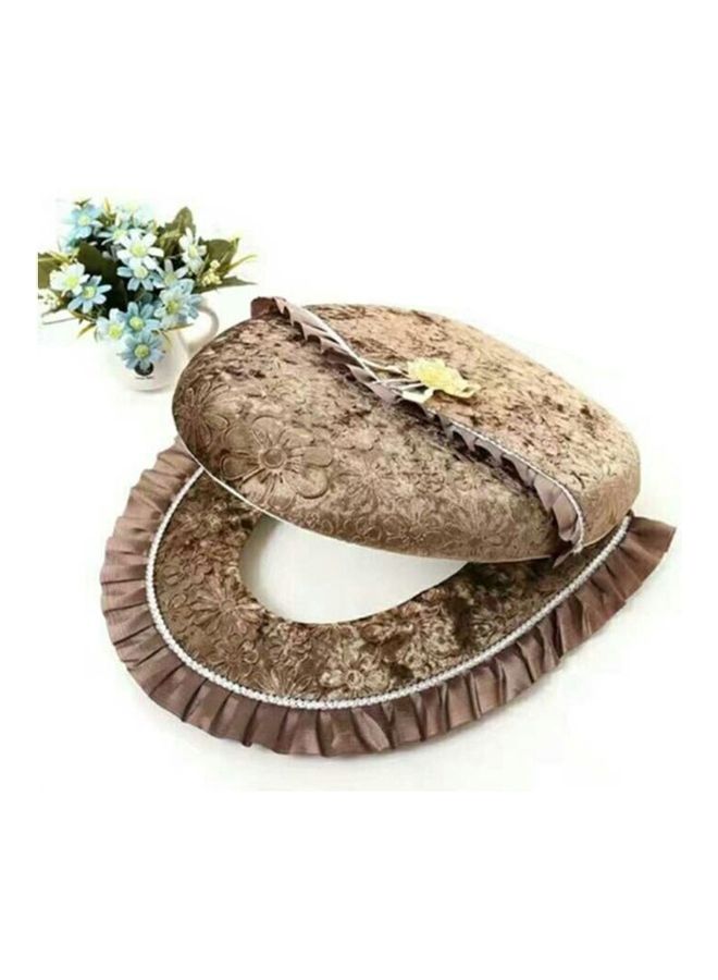 NIBEMINENT 2 Pieces Pasted Toilet Seat Cushion Set Washable Soft Warmer Cover Pad Multicolour 15x5x10cm - Image 2