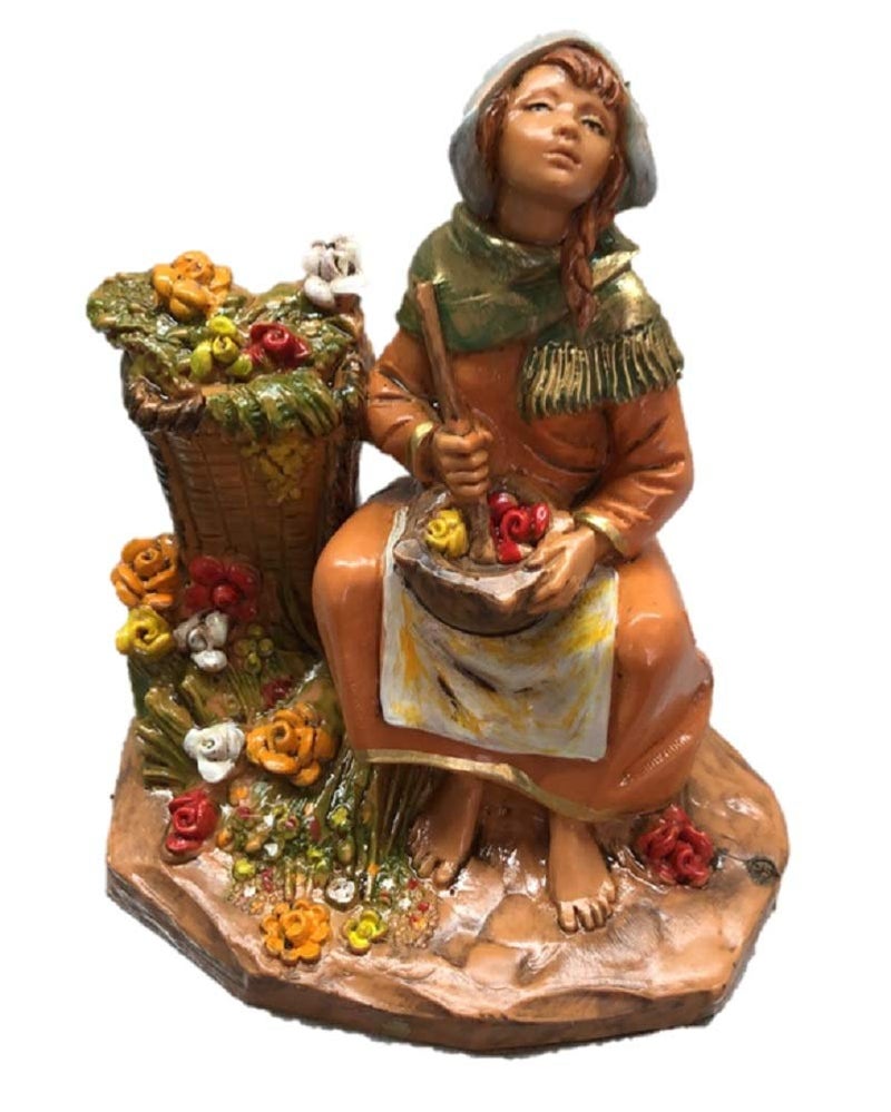 Fontanini 91881 Girl with Flowers, Liliana 5" Scale Nativity Figurine - Image 2