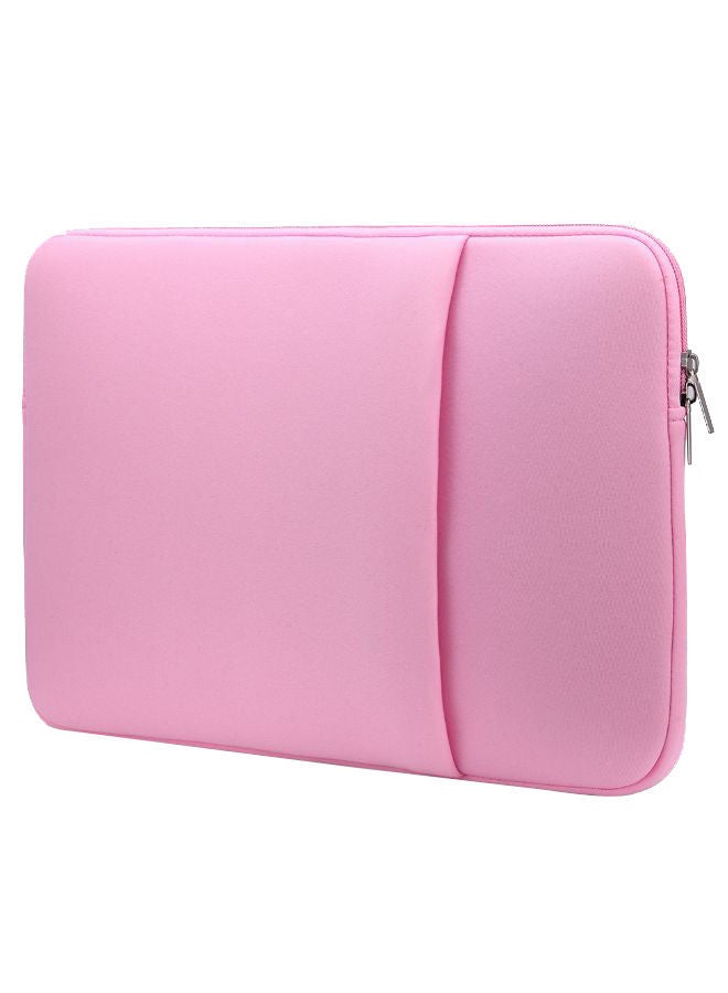 NIBEMINENT Soft Zipper Sleeve Pouch For Laptop Pink