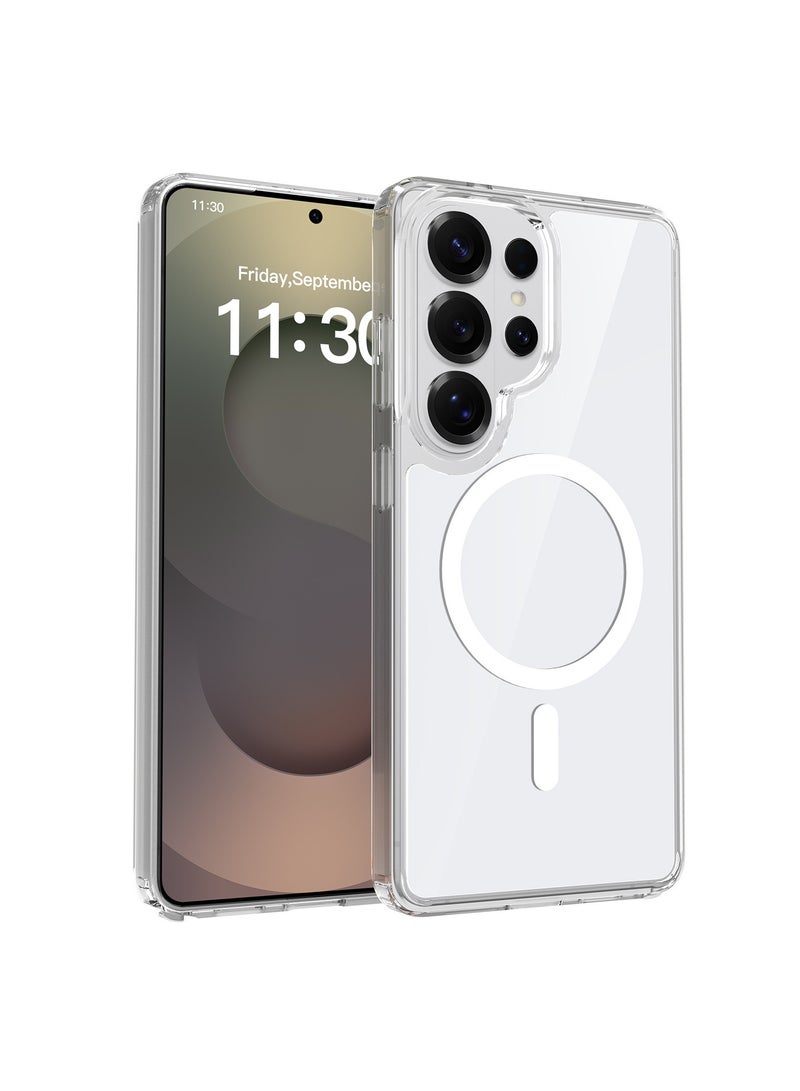 Compatible with Samsung S26 Ultra Phone Case Two-in-One Transparent Magnetic Protective Cover Full-Coverage Drop Protection with Raised Camera Bump MagSafe Compatible Wireless Charging for Car Use Scratch-Resistant Ultra-Thin Design - Image 1